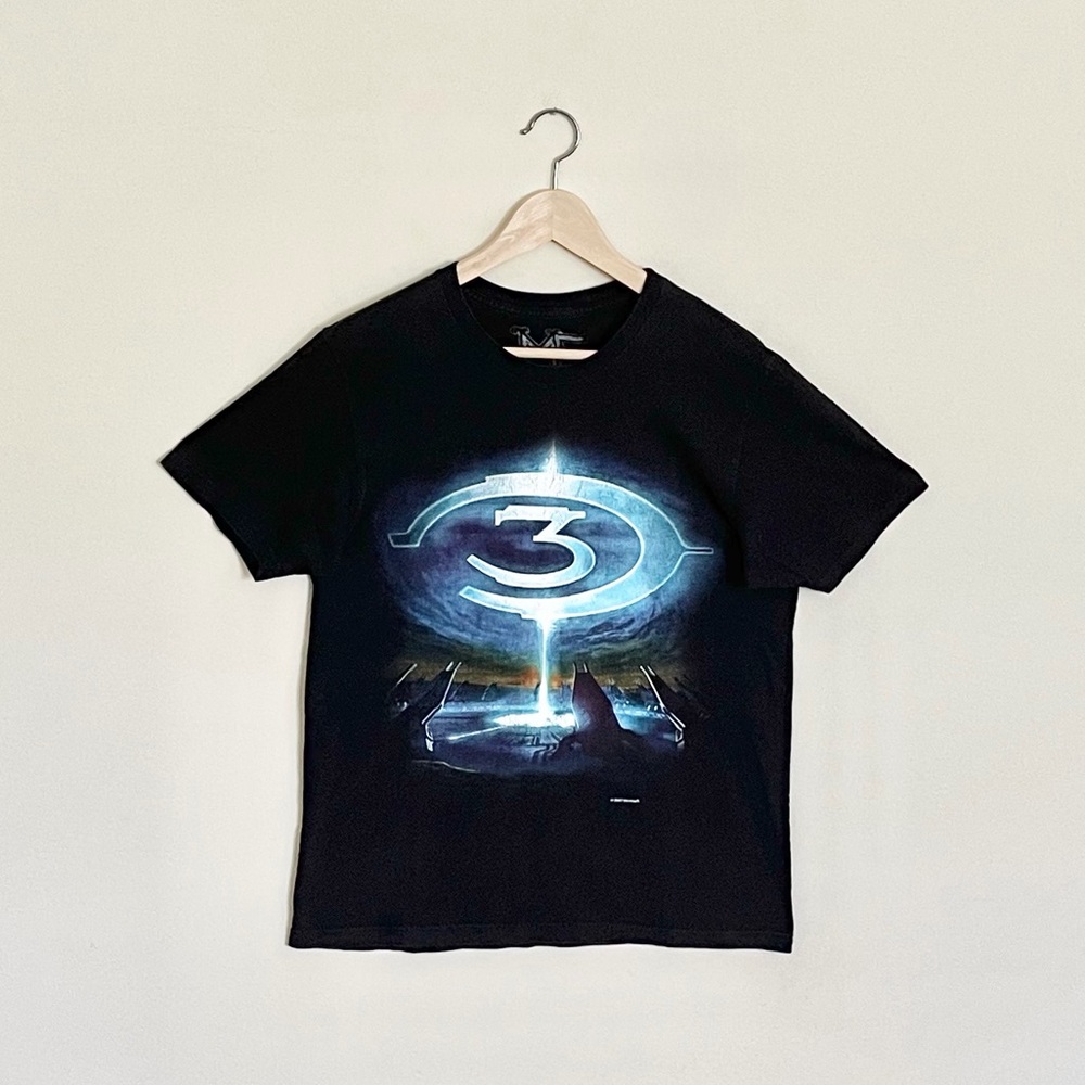 Vintage 2007 Microsoft Halo 3 Bungie XBox 360 Graphic Black T Shirt Adult Medium